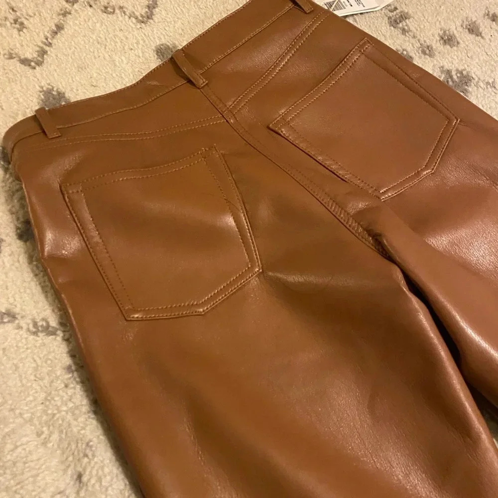Aritzia Brown Vegan Leather Pants - Picture 5 of 7